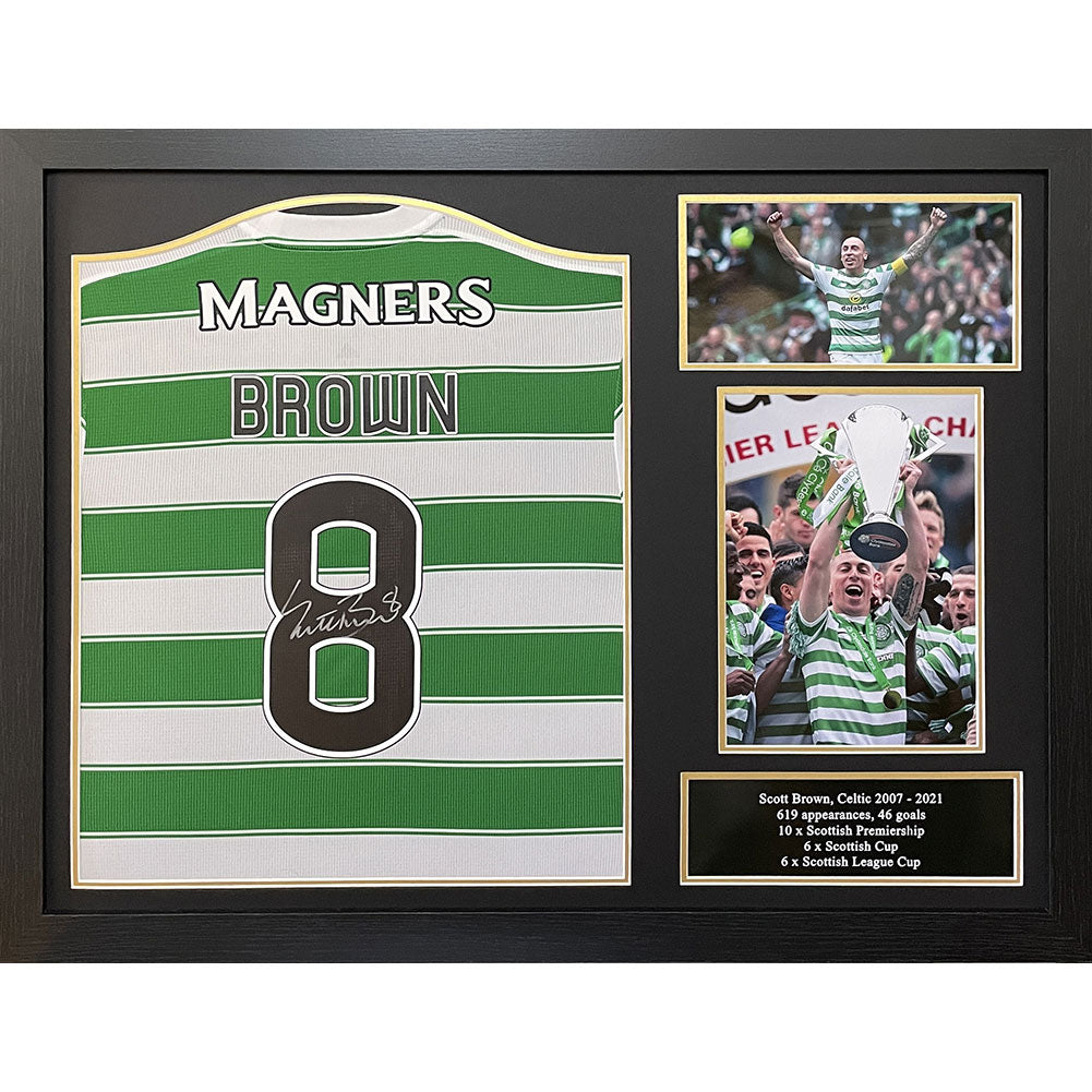 Celtic Brown Signed Shirt (Framed)