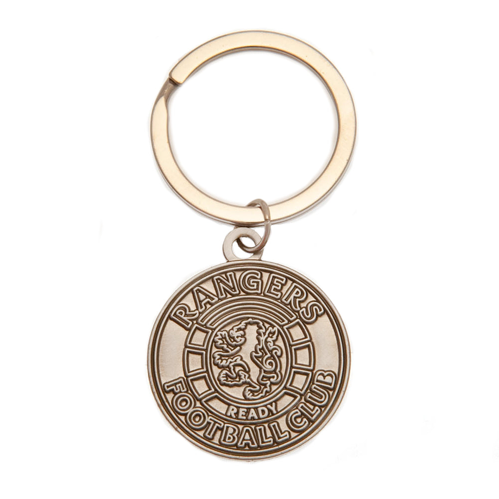 Rangers Antique Silver Ready Crest Keyring