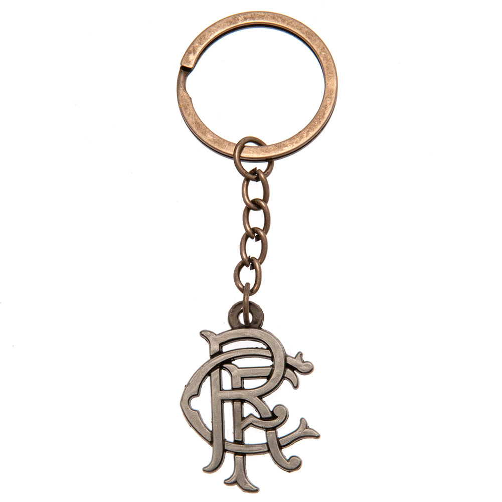 Rangers Antique Silver Scroll Crest Keyring