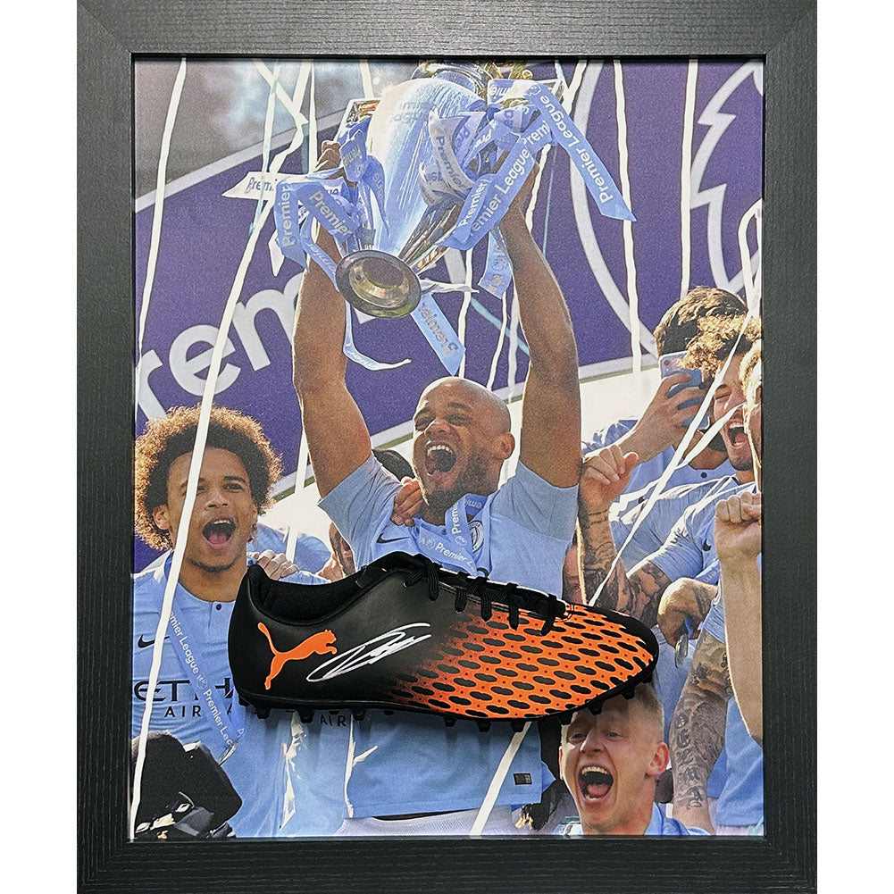 Manchester City Kompany Signed Boot (Framed)