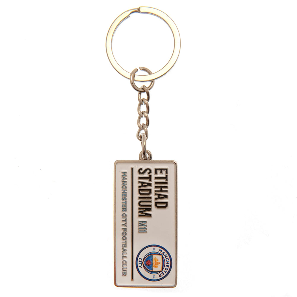 Manchester City Embossed Street Sign Keyring