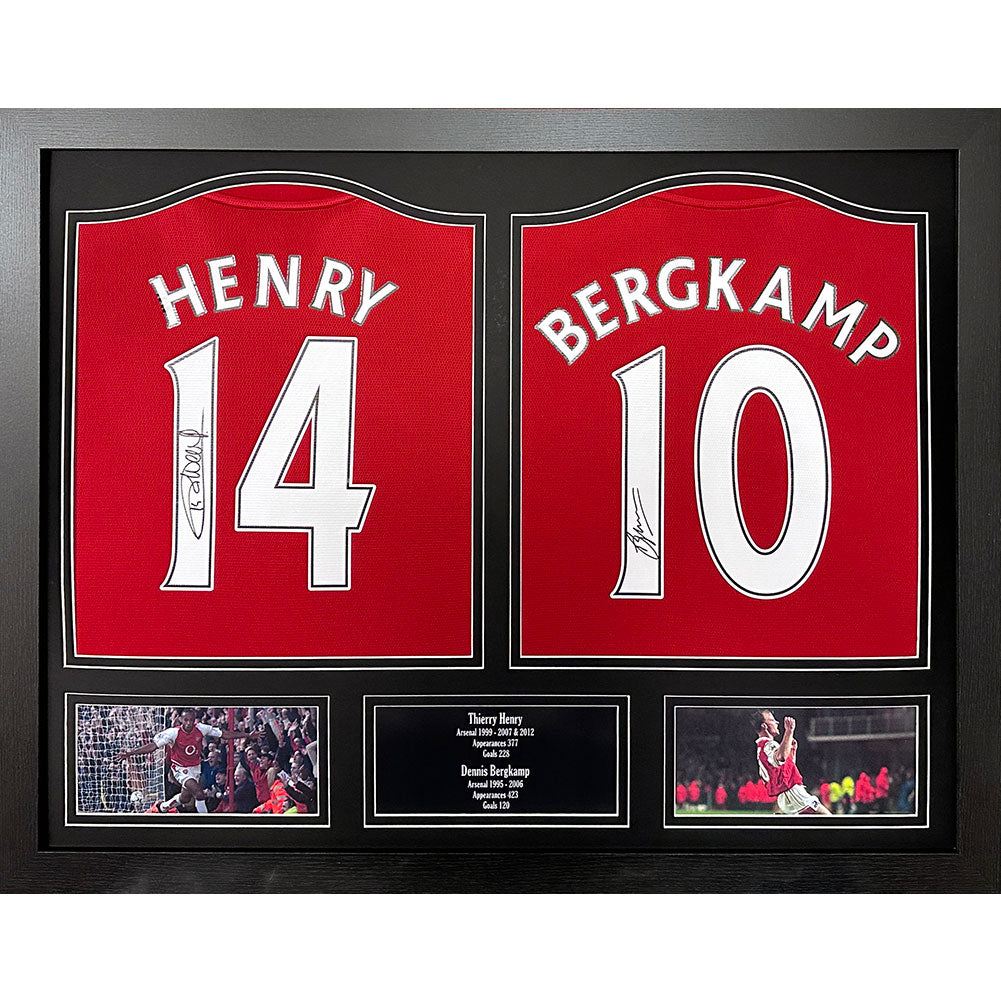 Arsenal Bergkamp & Henry Signed Shirts (Dual Framed)
