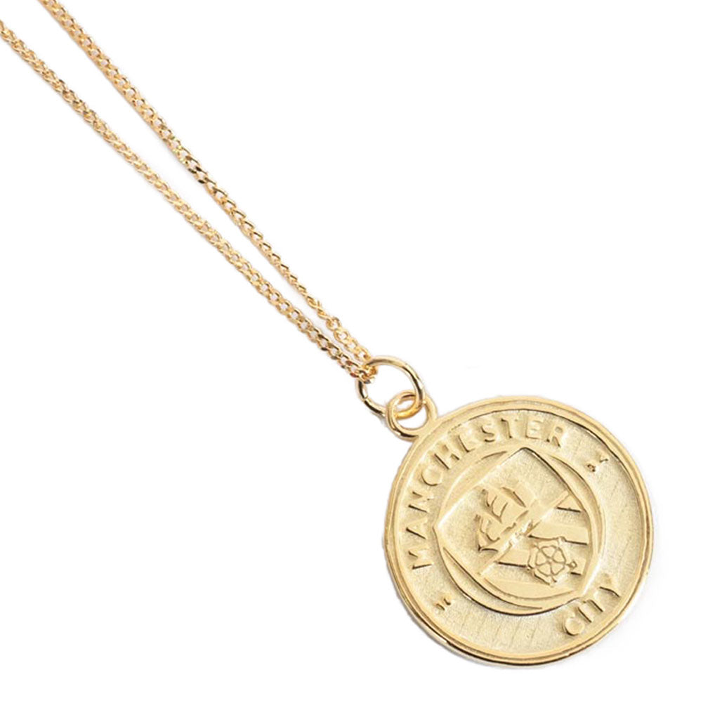 Manchester City 18ct Gold Plated on Silver Pendant & Chain