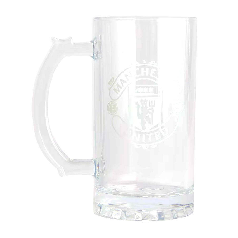 Manchester United Mono Crest Stein Glass Tankard
