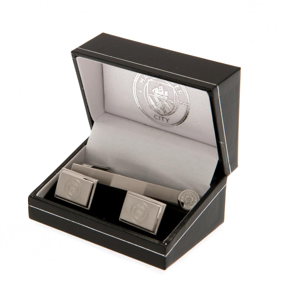 Manchester City Tie Slide & Cufflink Set