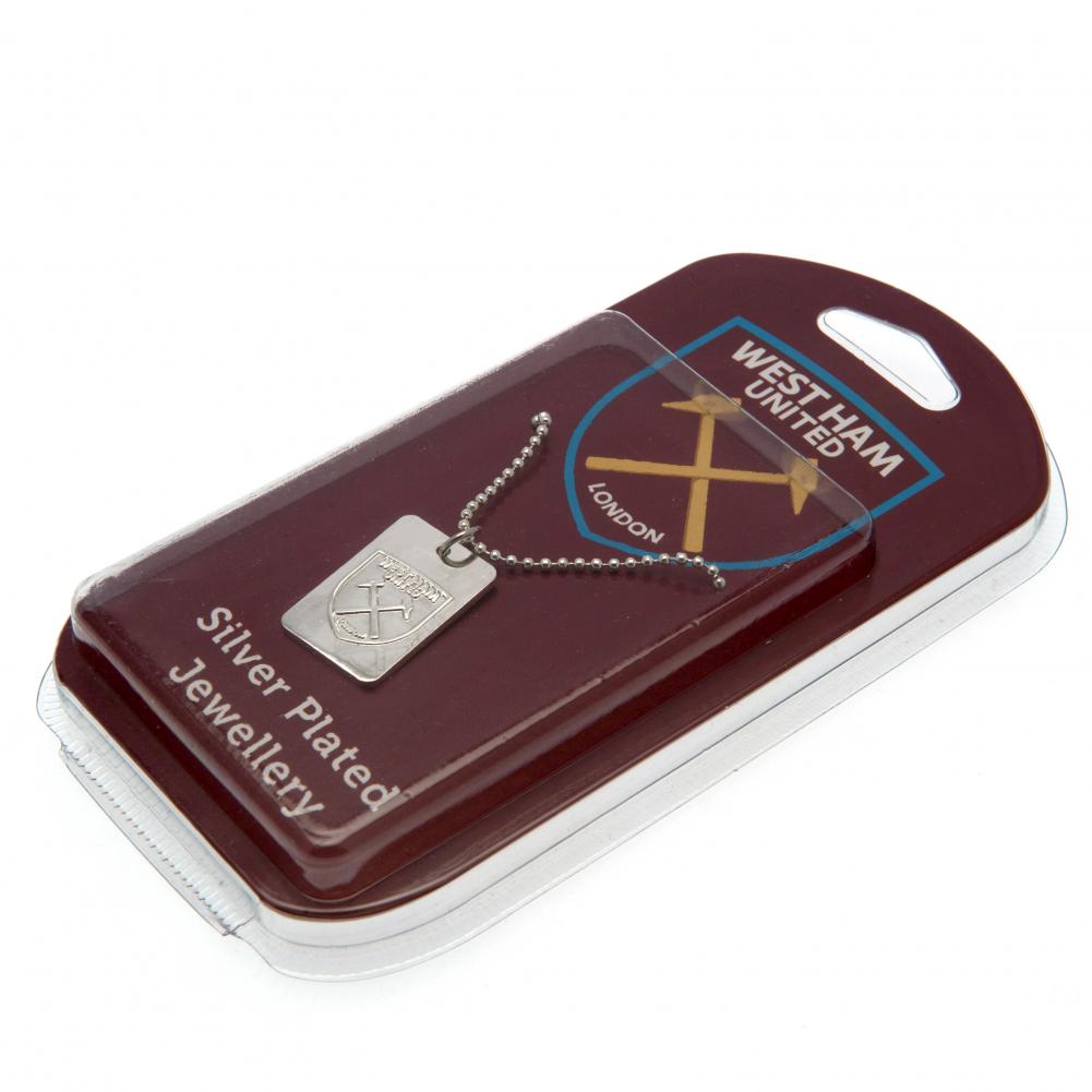 West Ham United Silver Plated Dog Tag & Chain