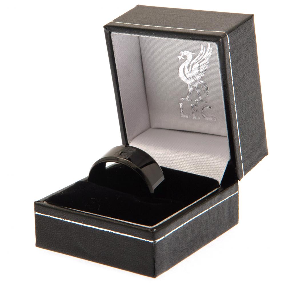 Liverpool Black IP Ring Small