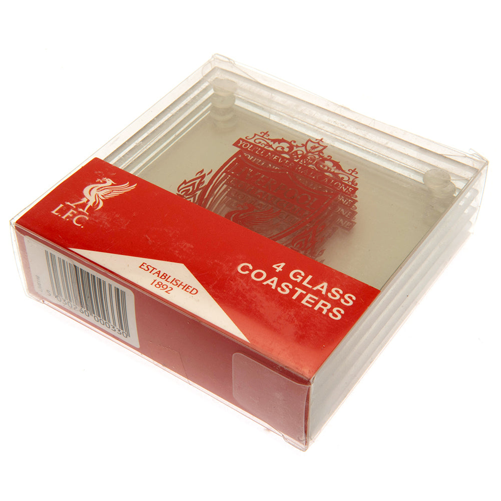 Liverpool 4pk Glass Coaster Set