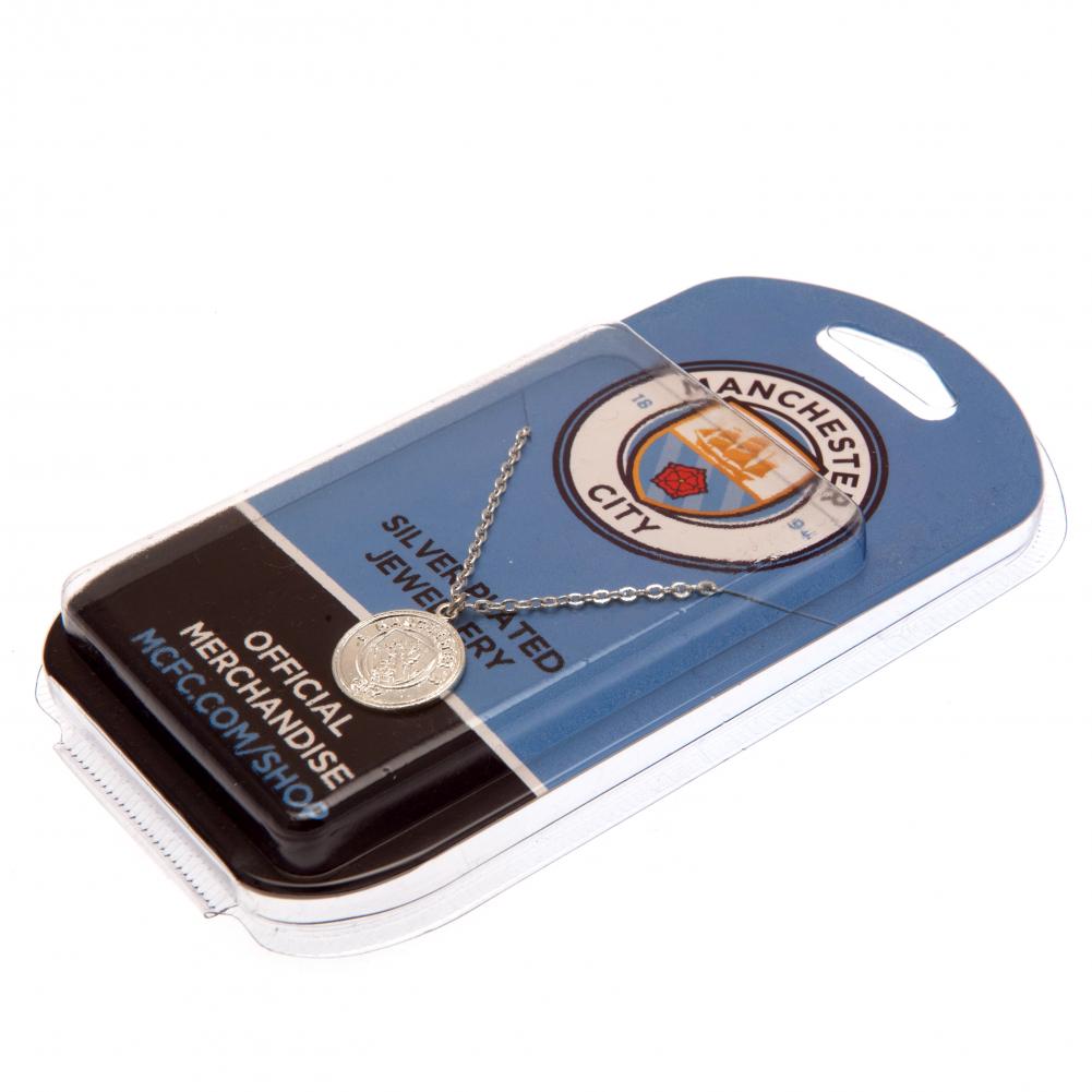 Manchester City Silver Plated Pendant & Chain