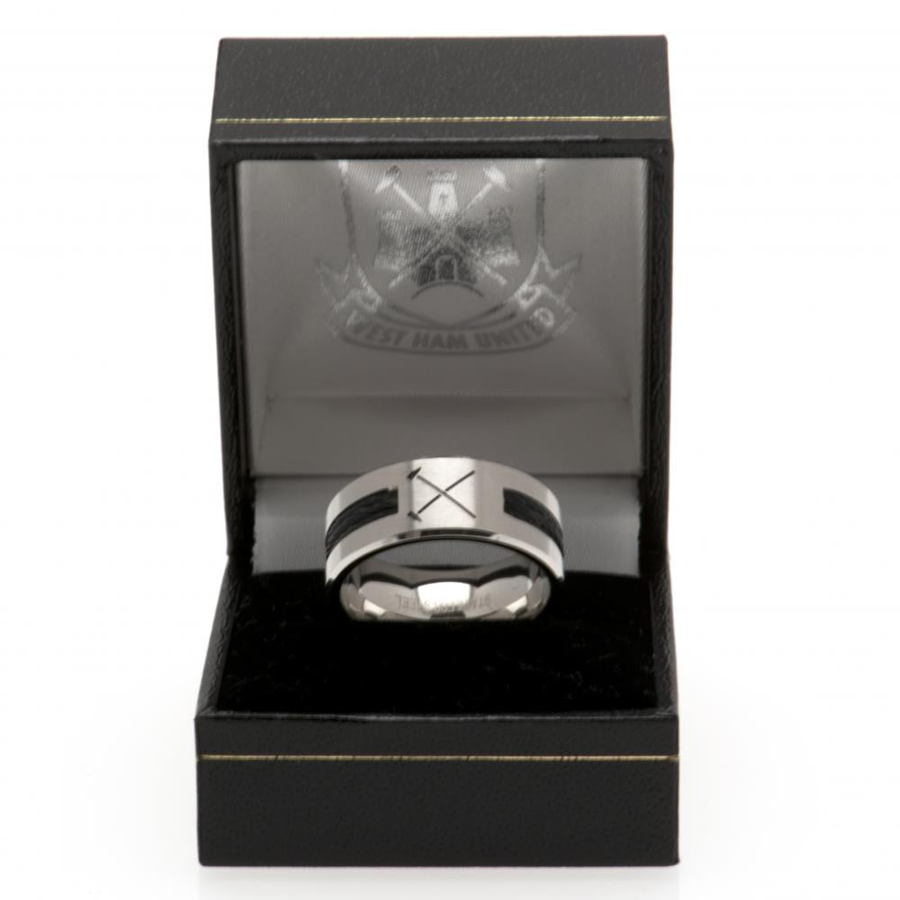 West Ham United Black Inlay Ring Large HM