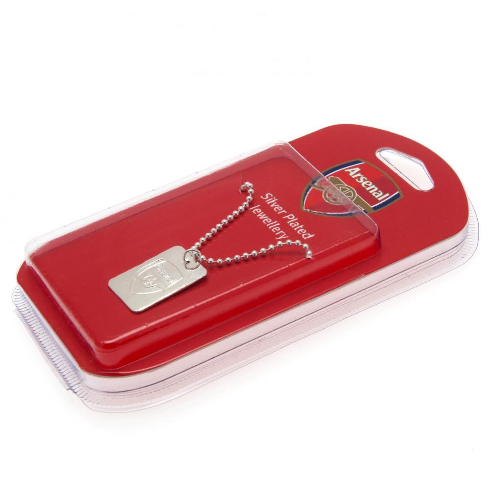 Arsenal Silver Plated Dog Tag & Chain