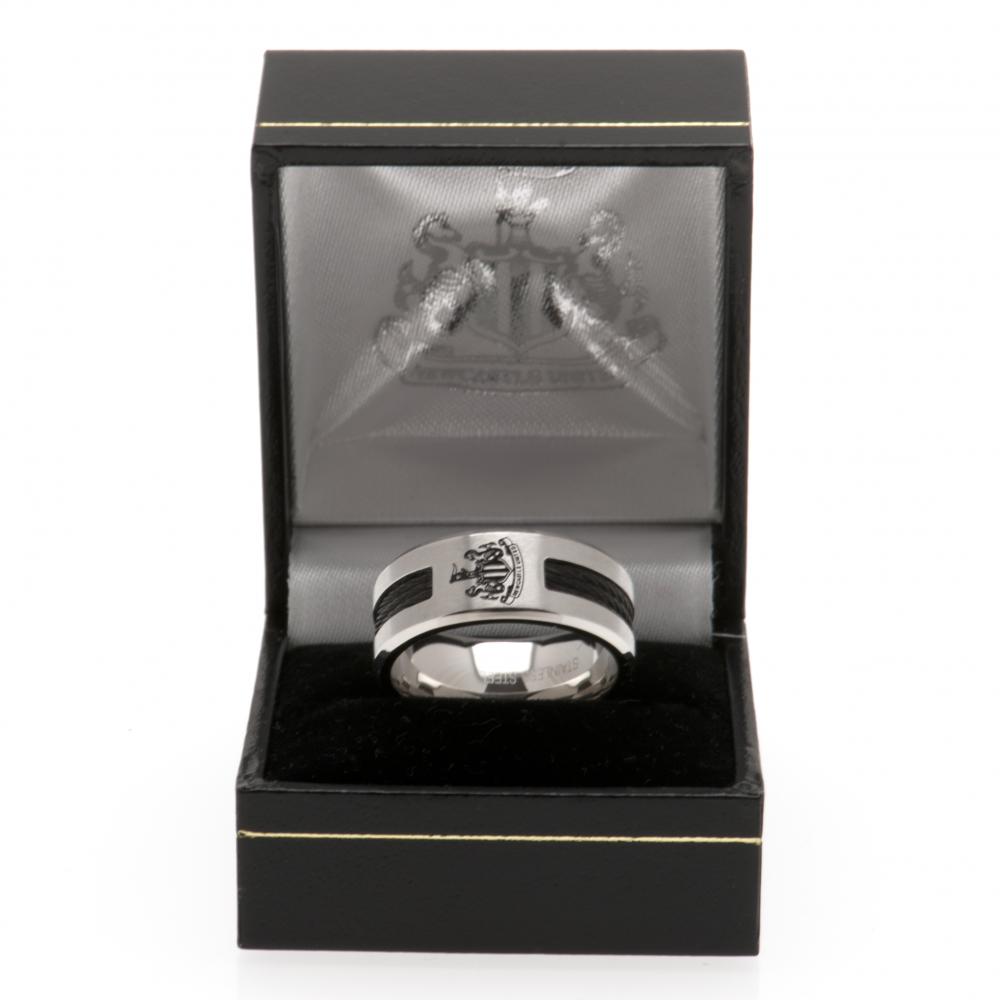 Newcastle United Black Inlay Ring Medium