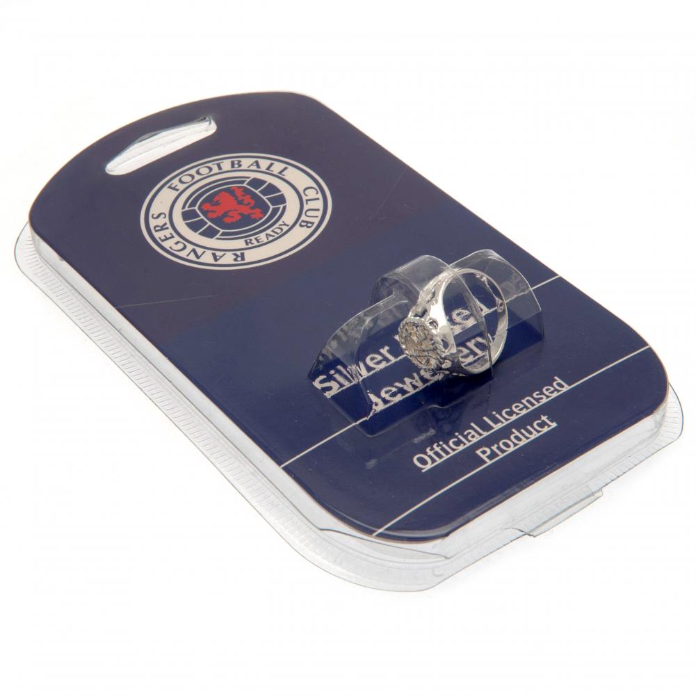Rangers Silver Plated Crest Ring Medium