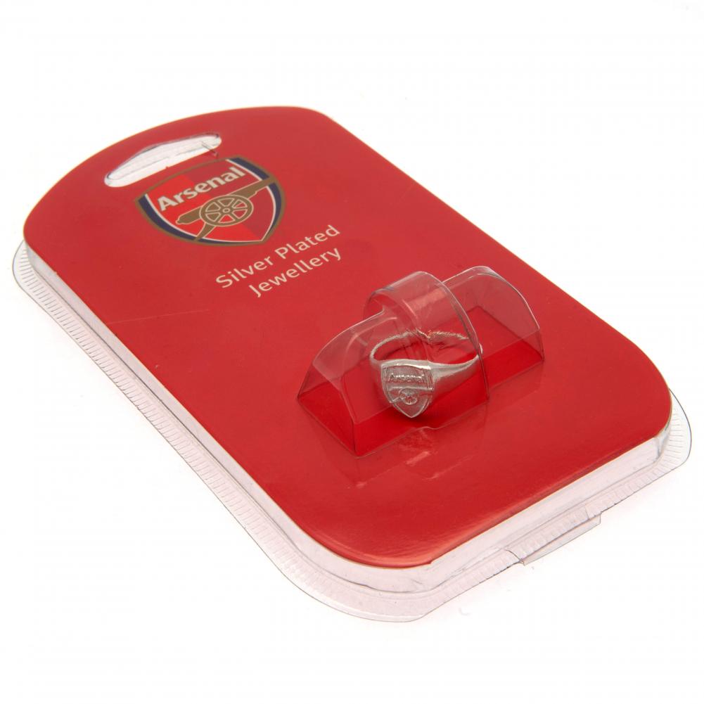 Arsenal Silver Plated Crest Ring Large