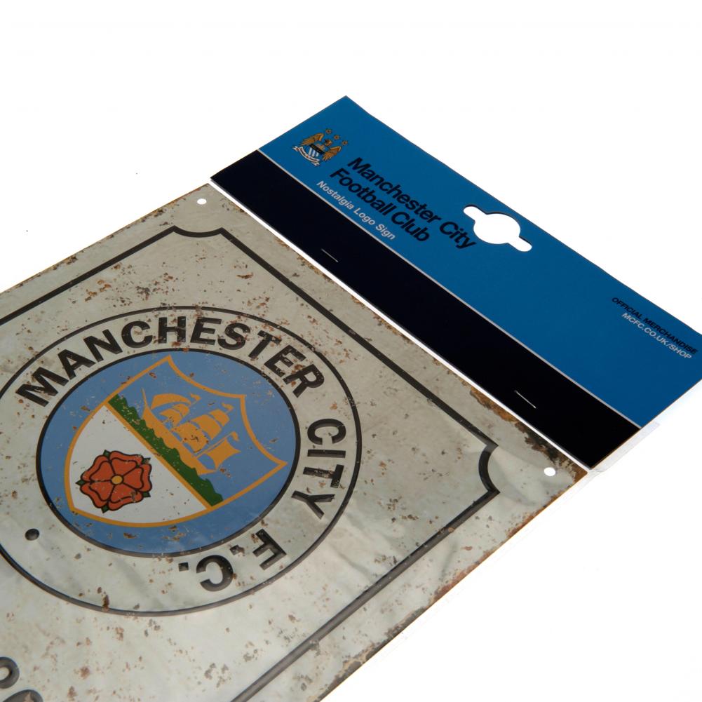 Manchester City Retro Logo Sign