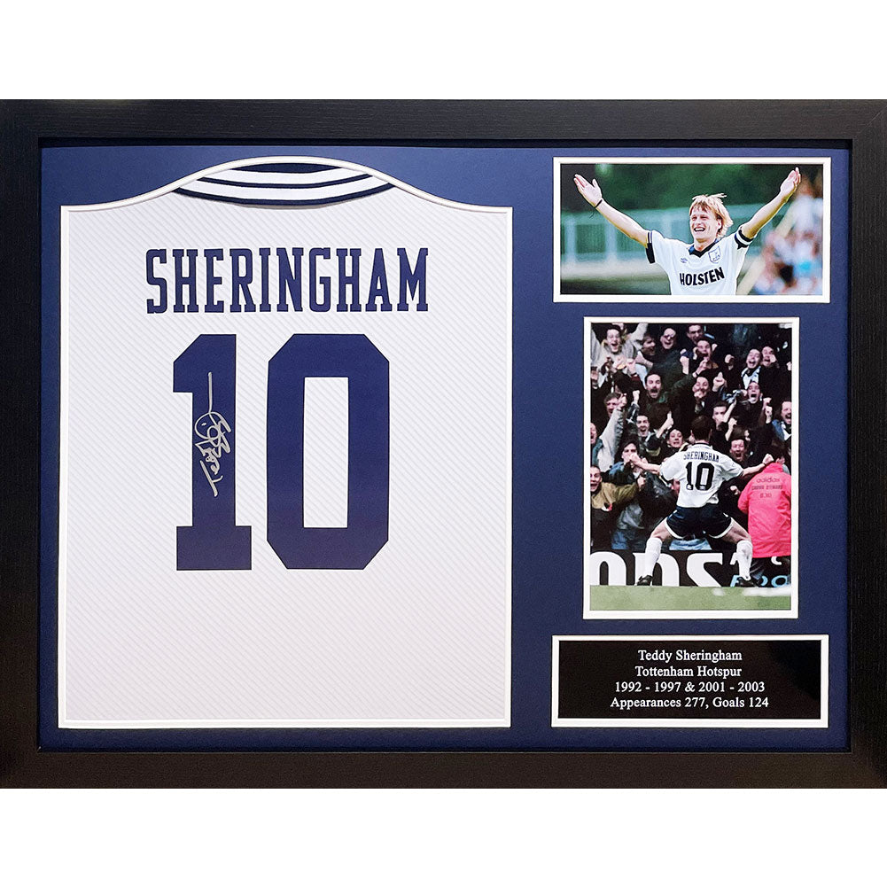 Tottenham Hotspur 1994 Sheringham Signed Shirt (Framed)