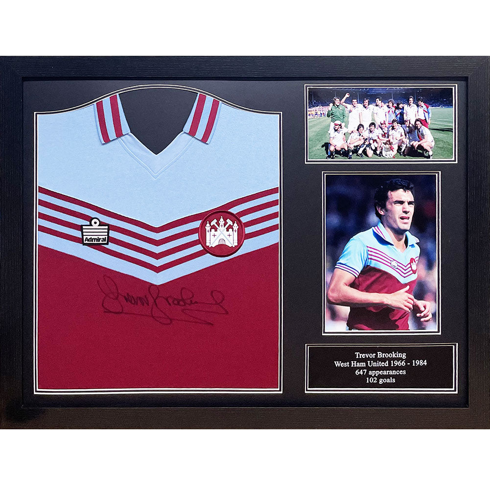West Ham United 1980 Brooking Signed Shirt (Framed)