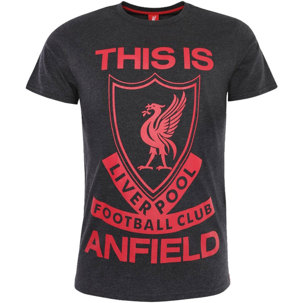 Liverpool This Is Anfield T Shirt Mens Charcoal Small
