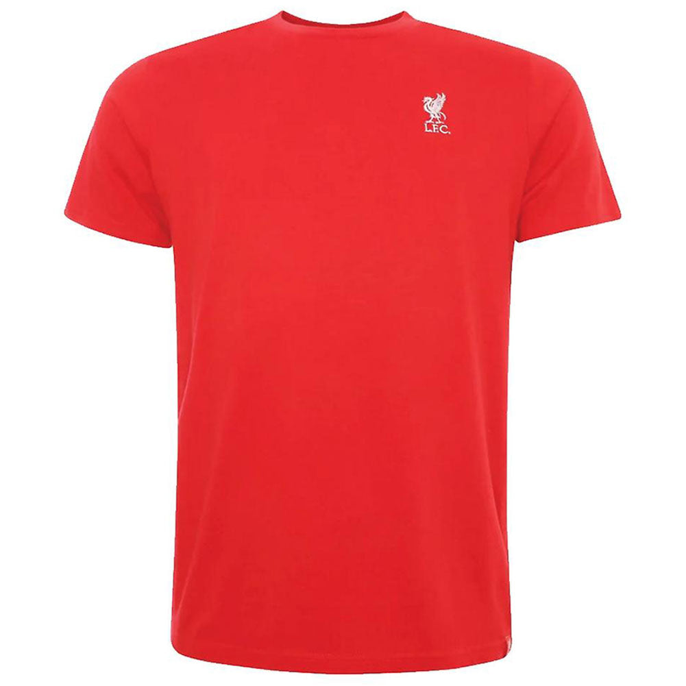 Liverpool Embroidered T Shirt Mens Red Small