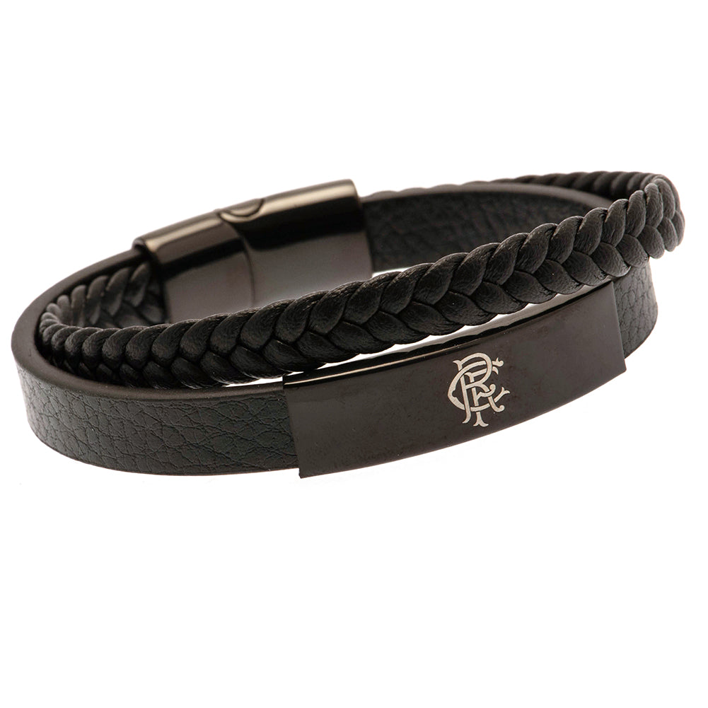 Rangers Black IP Leather Bracelet