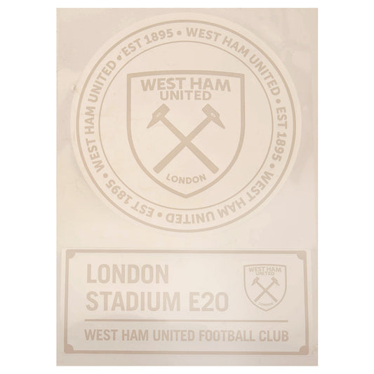 West Ham United 2pk A4 Car Decal