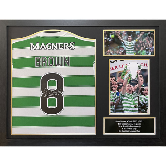 Celtic Brown Signed Shirt (Framed)