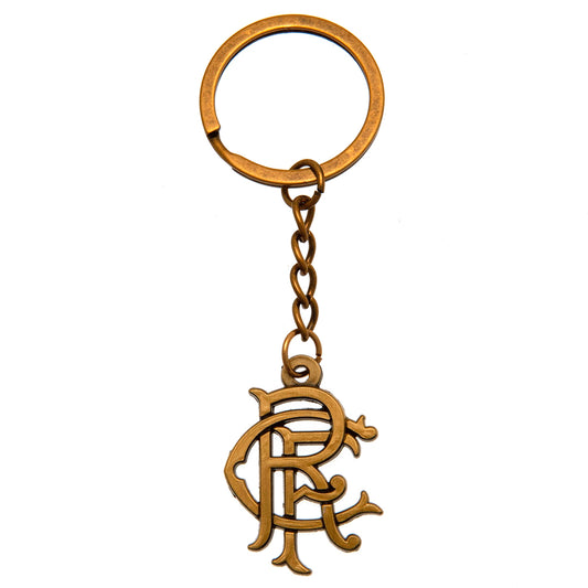 Rangers Antique Gold Scroll Crest Keyring