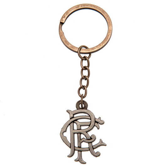 Rangers Antique Silver Scroll Crest Keyring