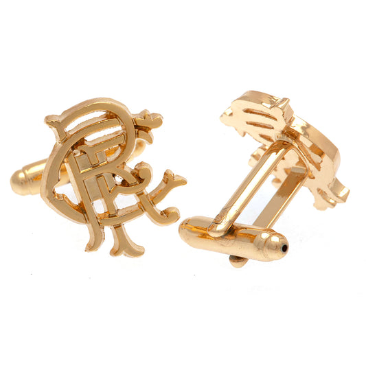 Rangers Gold Plated Scroll Crest Cufflinks