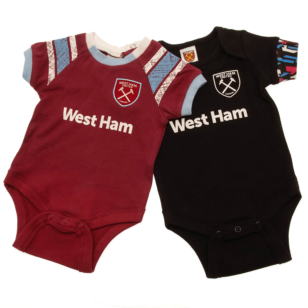 West Ham United 2 Pack Bodysuit 12-18 Mths ST