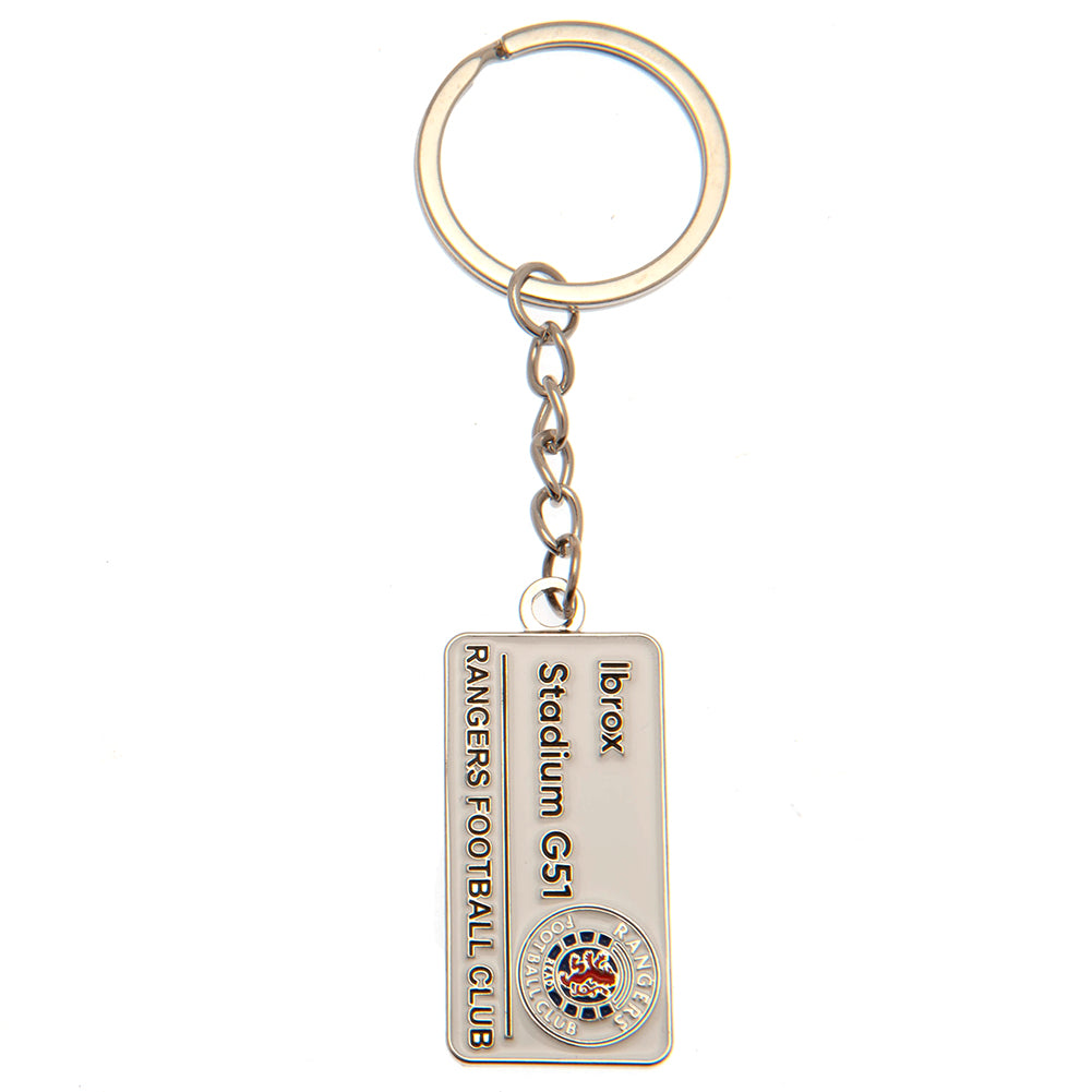 Rangers Embossed Street Sign Keyring