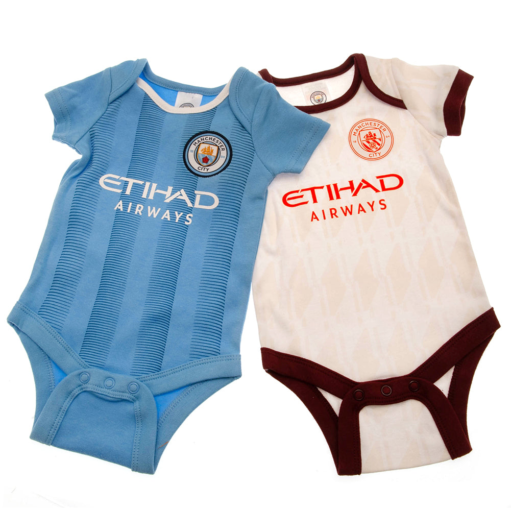 Manchester City 2 Pack Bodysuit 0/3 mths ES