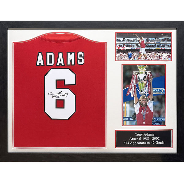 Arsenal Adams Retro Signed Shirt (Framed)