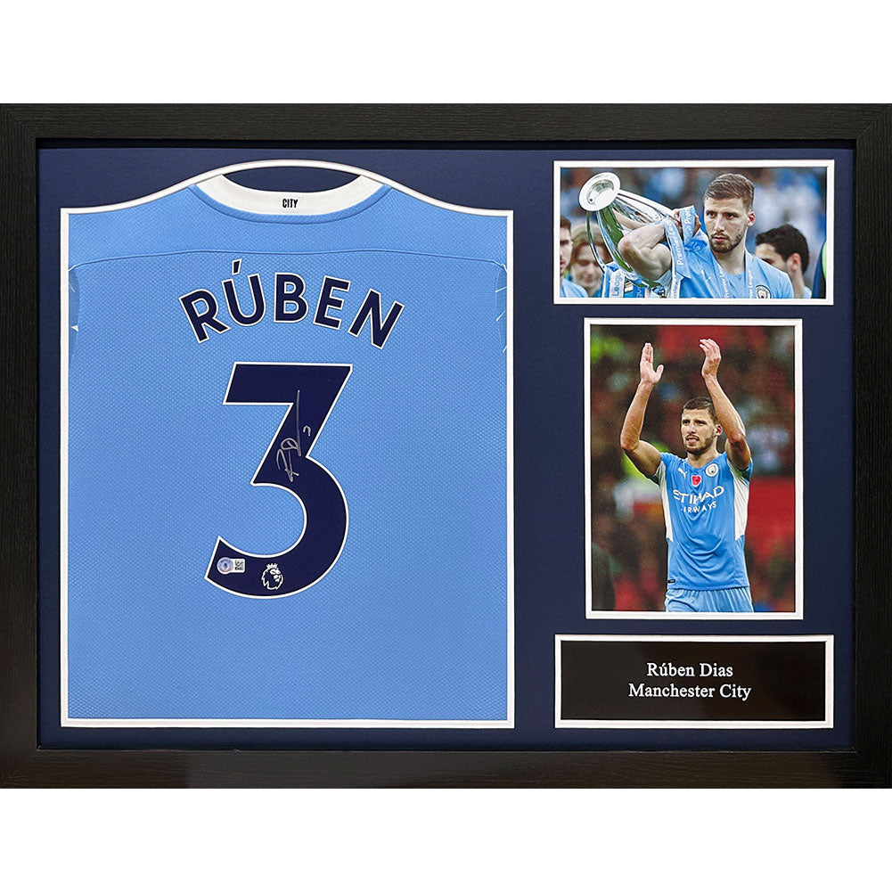 Manchester City Dias Signed Shirt (Framed)