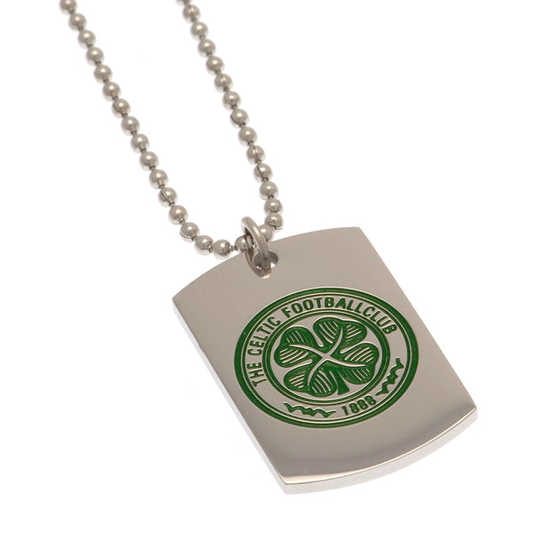 Celtic Enamel Crest Dog Tag & Chain