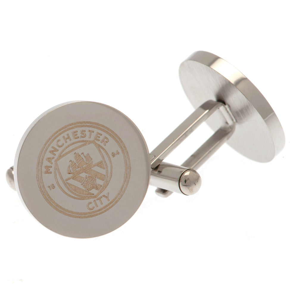 Manchester City Stainless Steel Round Cufflinks