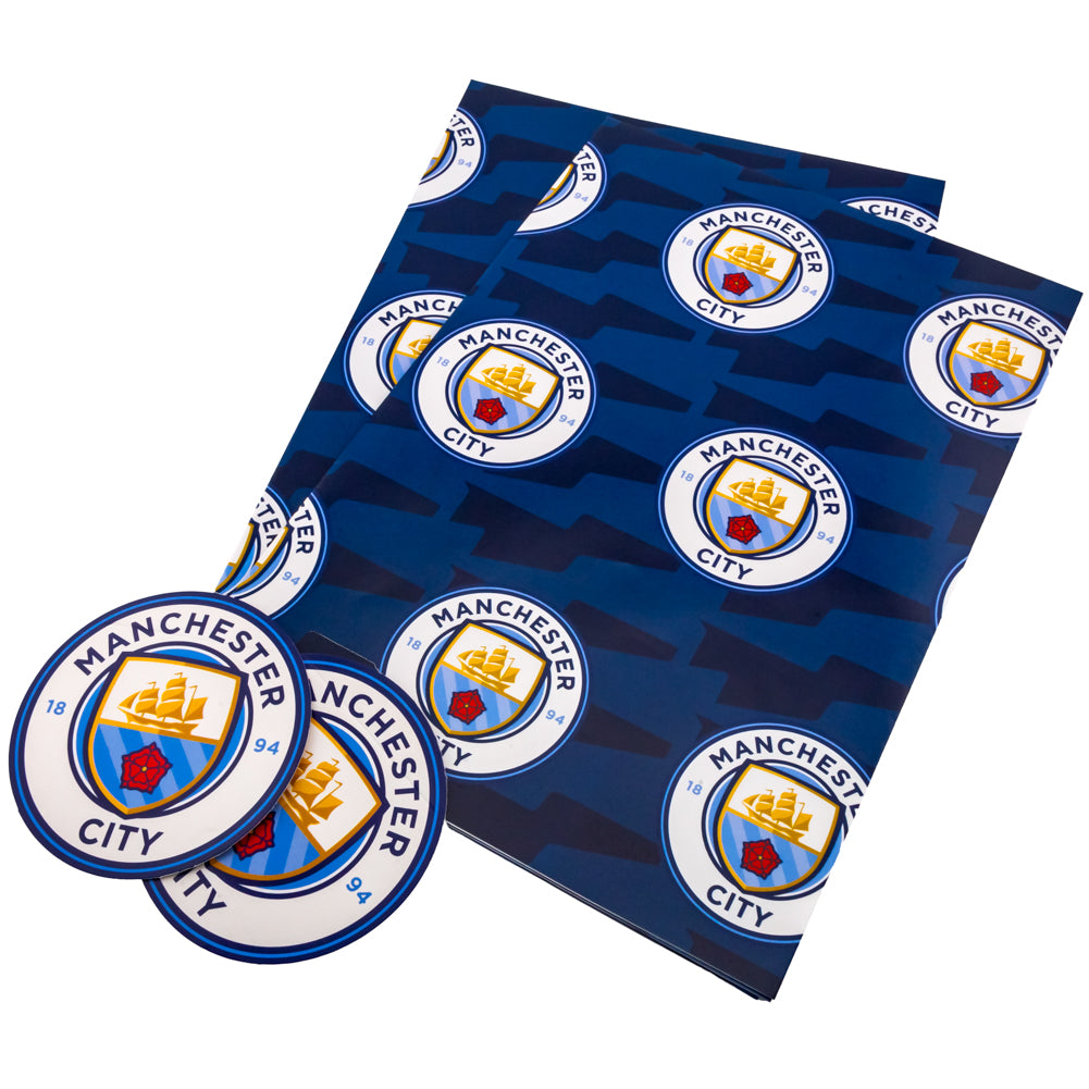 Manchester City Text Gift Wrap