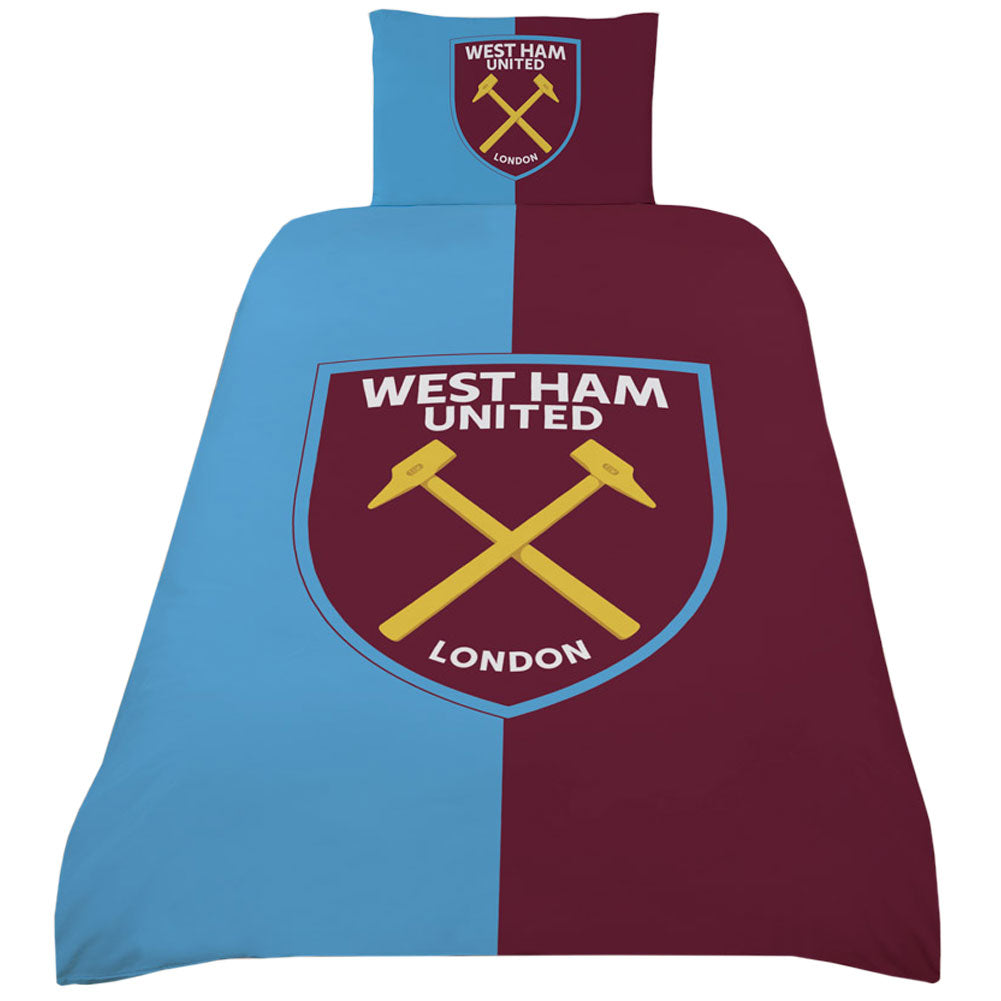 West Ham United Colour Split Single Duvet Set