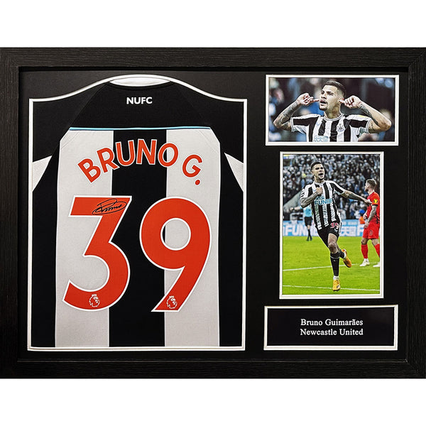 Newcastle United Bruno Guimaraes Signed Shirt (Framed)