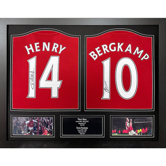 Arsenal Bergkamp & Henry Signed Shirts (Dual Framed)