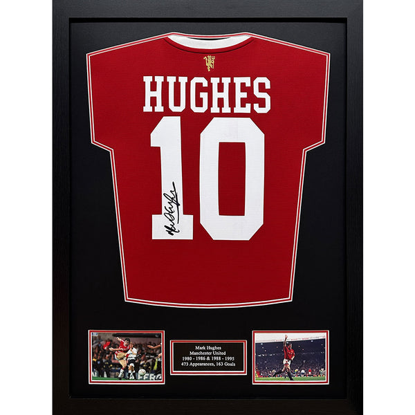 Manchester United 1985 Hughes Signed Shirt (Framed)