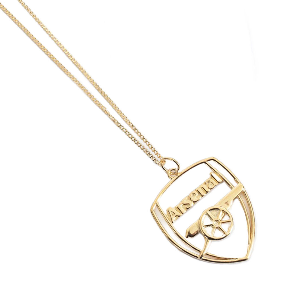 Arsenal 18ct Gold Plated on Silver Crest Pendant & Chain
