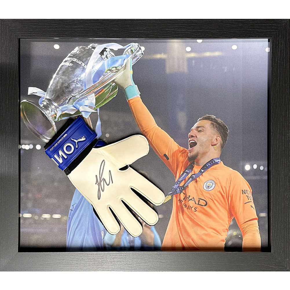 Manchester City Ederson Signed Glove (Framed)