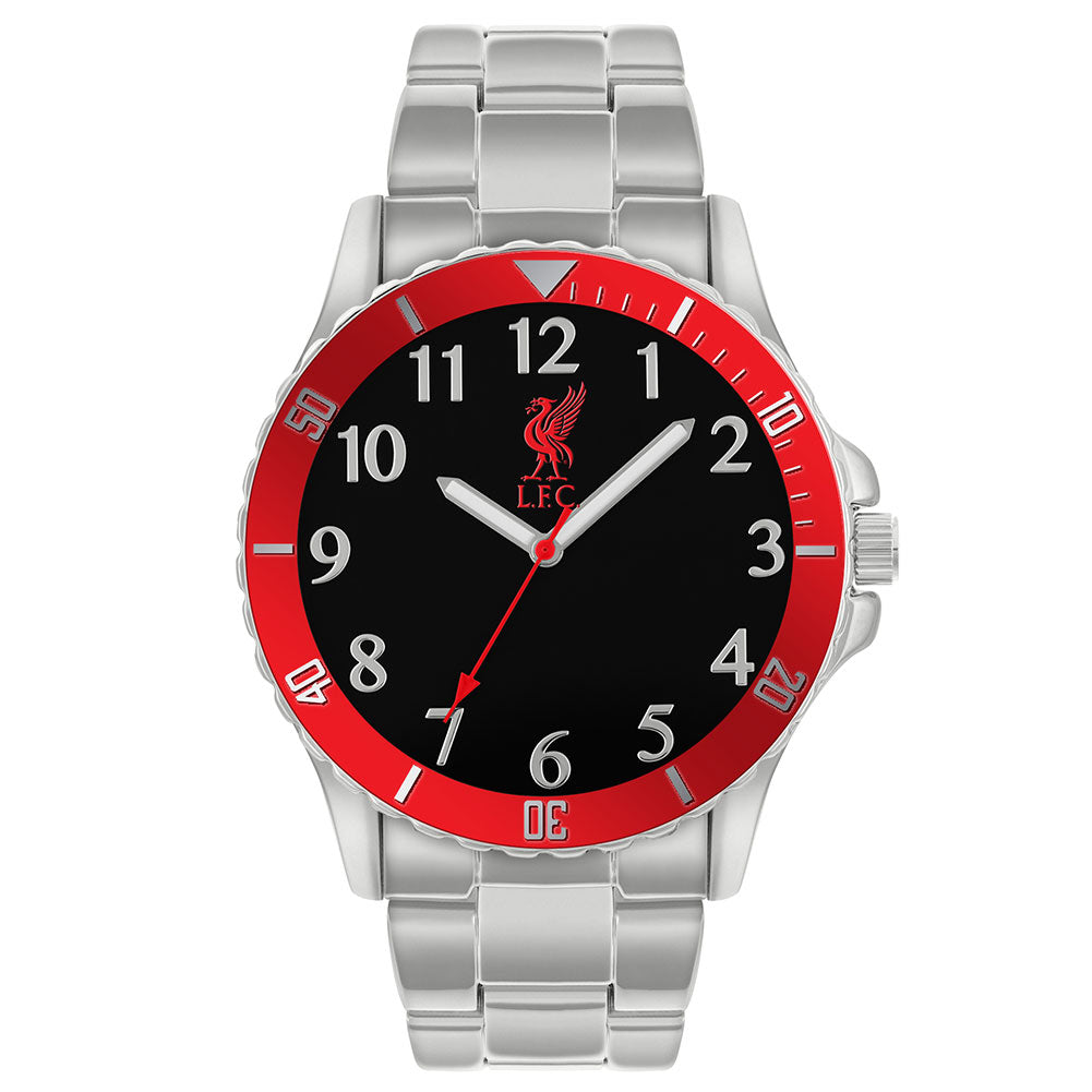 Liverpool Mens Red & Silver Bracelet Watch