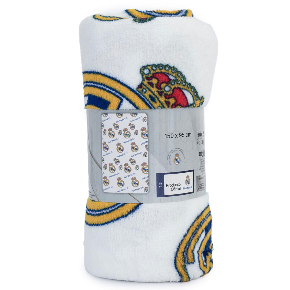 Real Madrid Multi Crest Fleece Blanket