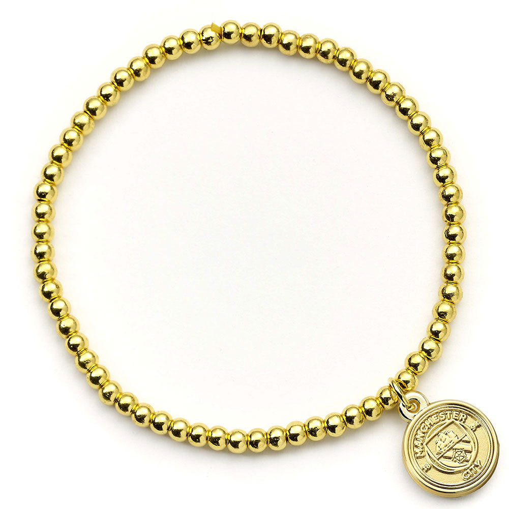 Manchester City Gold Finish Bead Bracelet