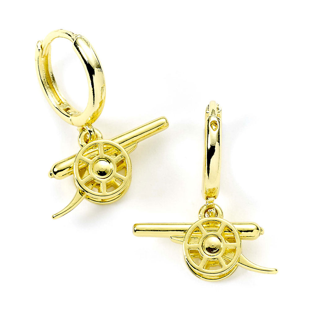 Arsenal Gold Finish Cannon Hoop Earrings