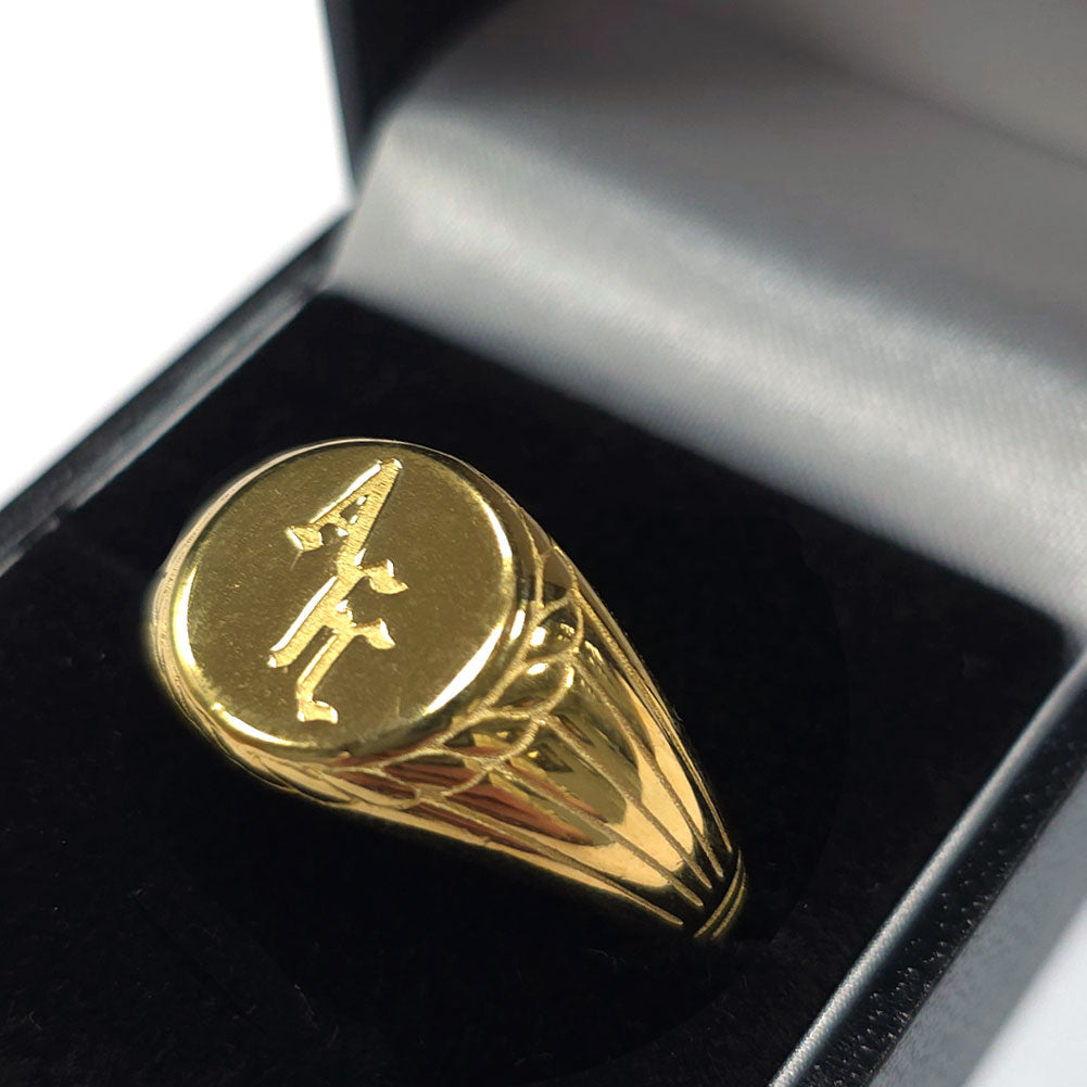 Arsenal 18ct Gold Plated on Silver Signet Ring - Q