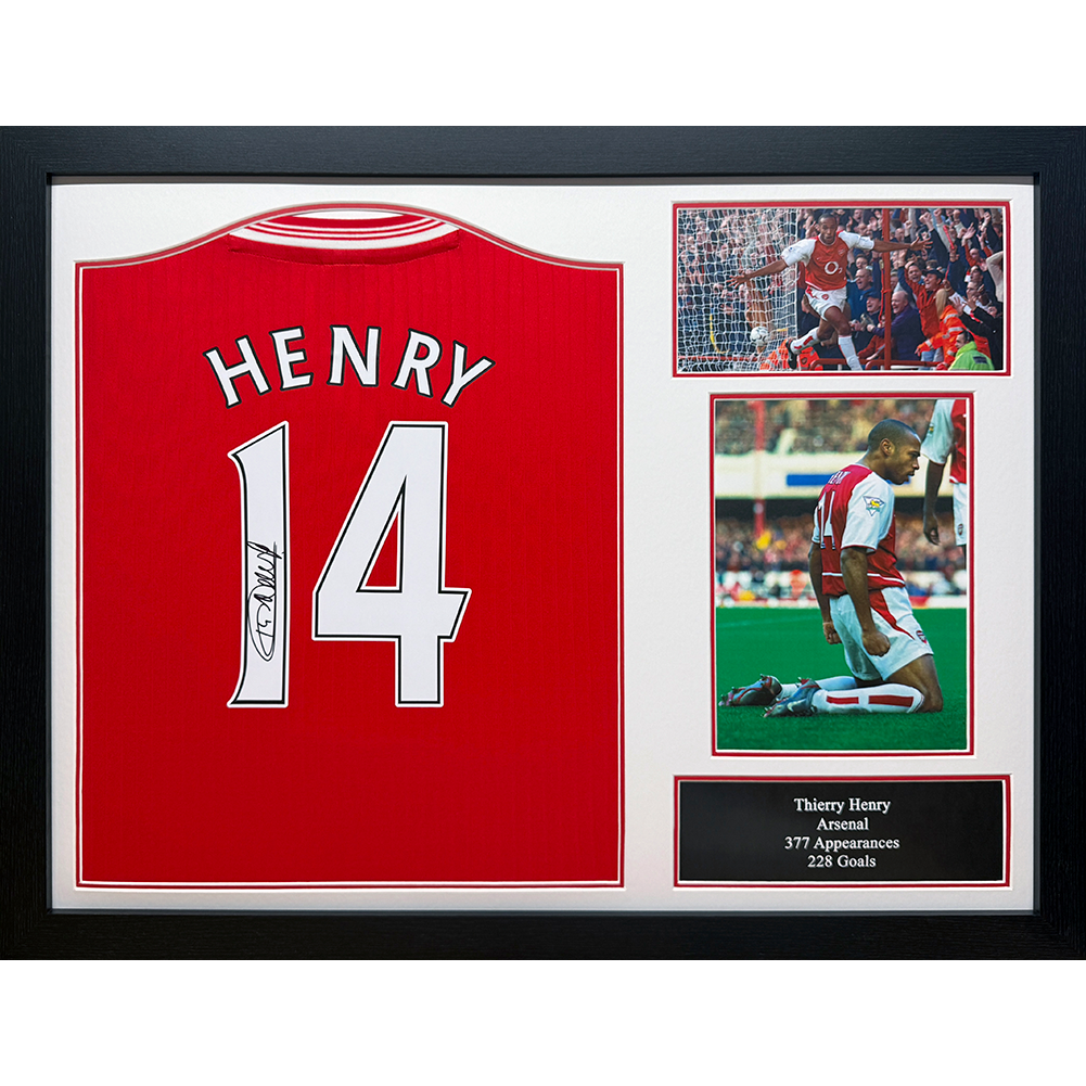 Arsenal Henry Centenary Retro Signed Shirt (Framed)