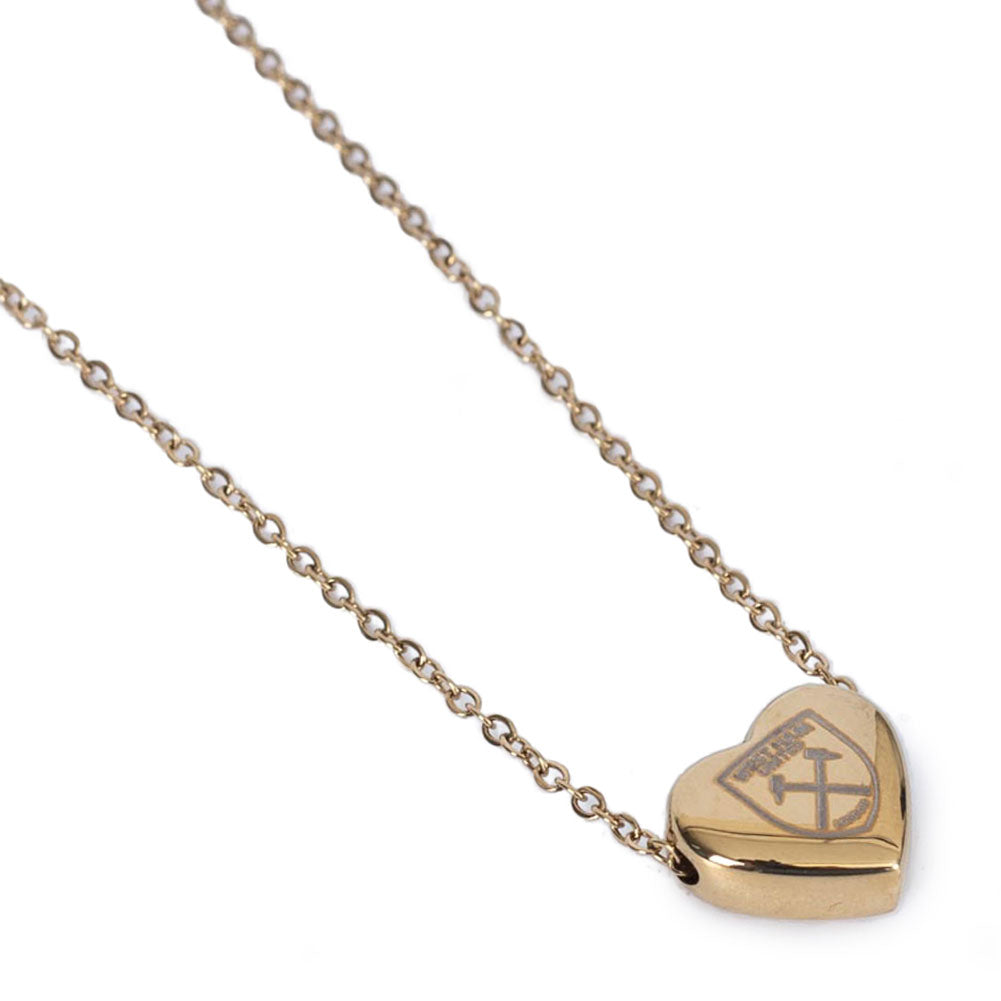 West Ham United Gold Plated Heart Necklace
